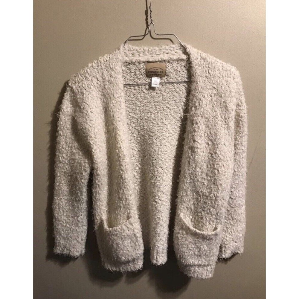 Roebuck And Co. White Fluff Cardigan Size S